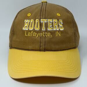Vintage 90s Hooters Lafayette Indiana Hat Baseball Cap 6 Panel Snapback Brown